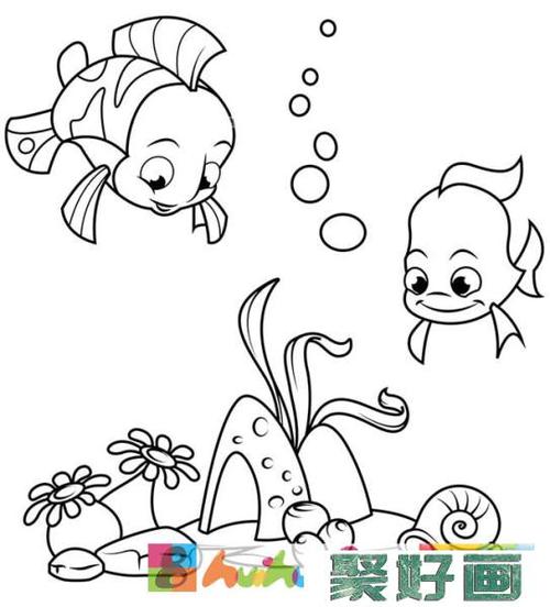 簡筆畫海底世界上色