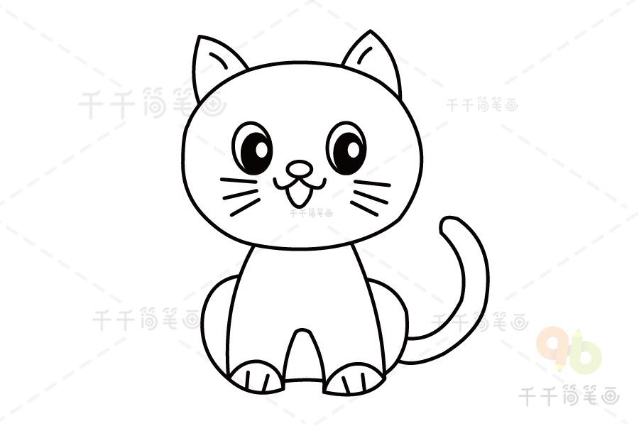 可愛小貓臉簡筆畫視頻教程