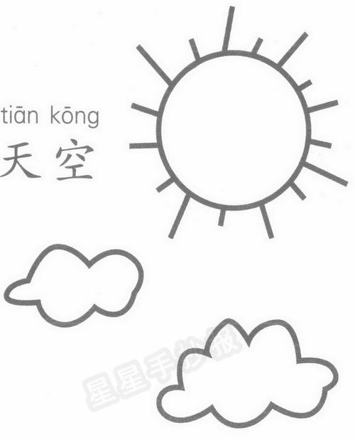 天空圖畫簡筆畫