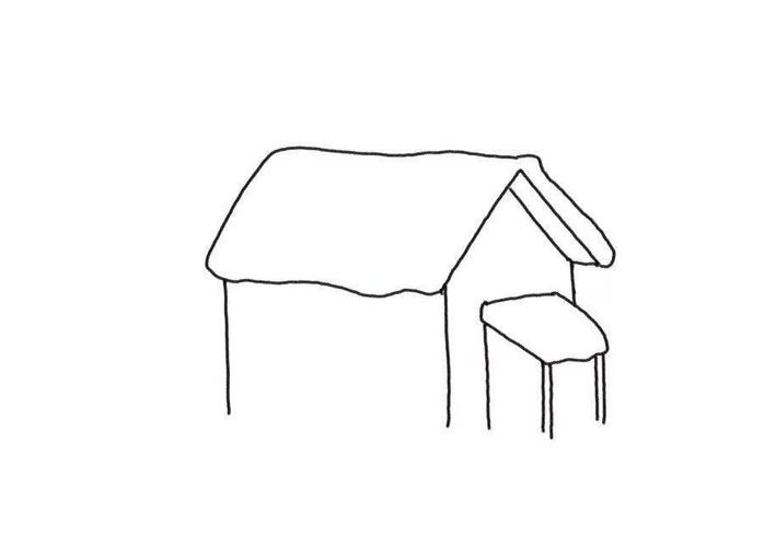 簡陋的小木屋簡筆畫