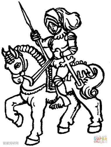一個(gè)人騎著一匹馬的簡(jiǎn)筆畫(huà)